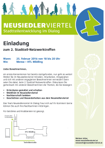 Einladung 2. Stadtteil-Netzwerktreffen